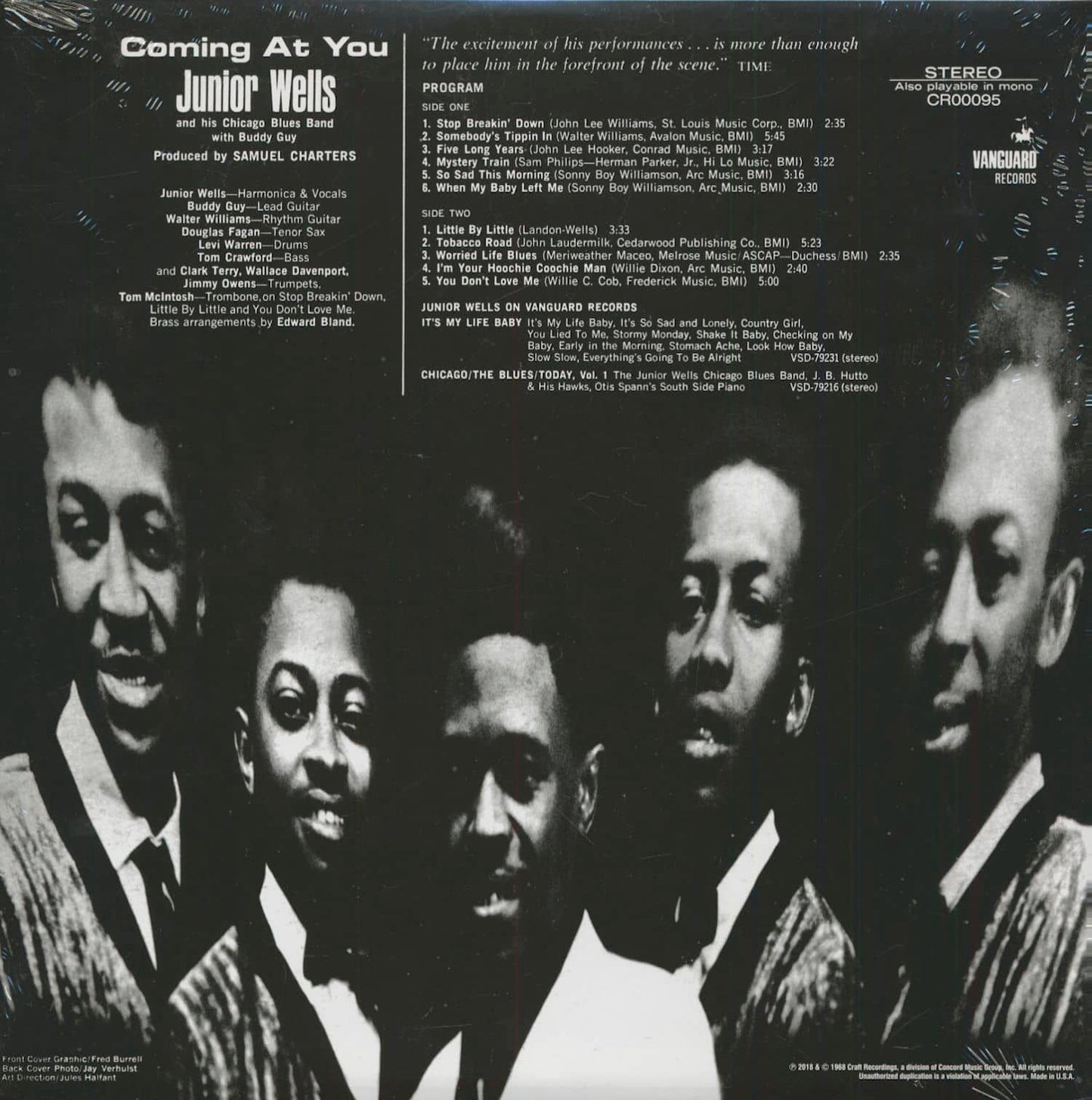 LP Vinyl Record! NEW, sealed! Junior Wells 'Coming At You' 180g vinyl