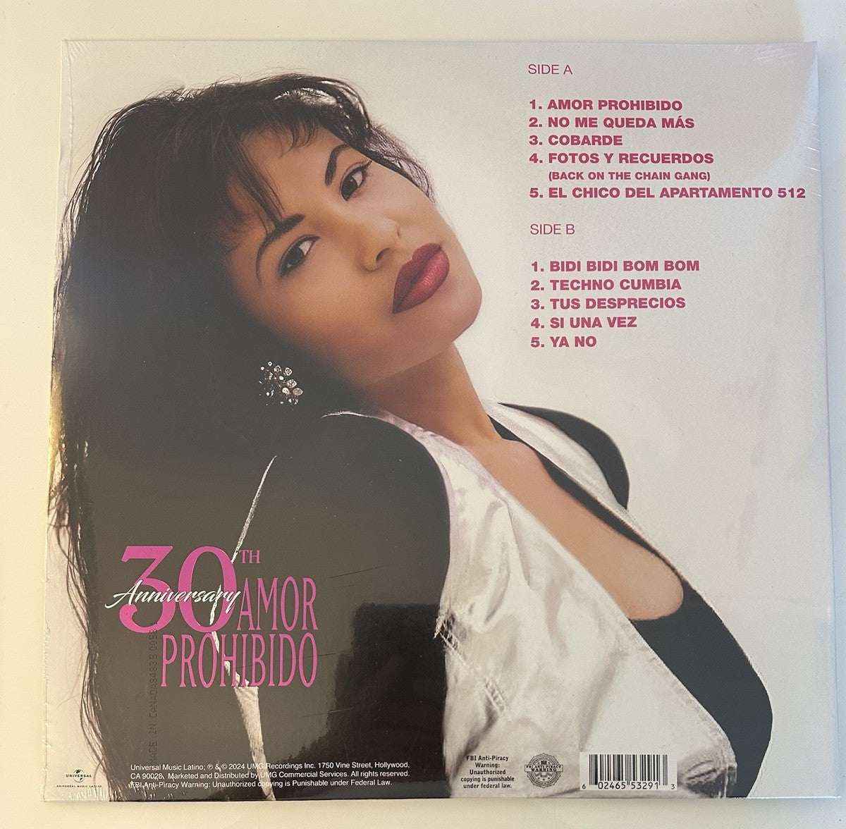 LP Vinyl Record! NEW, sealed! Selena 'Amor Prohibido' 30th anniversary edition