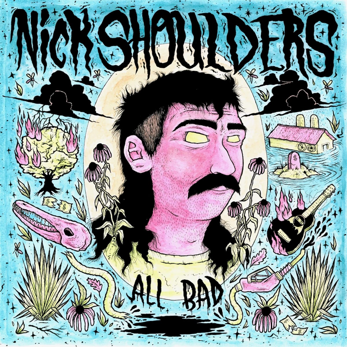 LP Vinyl Record! NEW, sealed! Nick Shoulders 'All Bad' pink vinyl