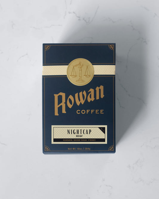 Coffee Bag! Rowan Coffee 'Nightcap' Decaf 10oz retail